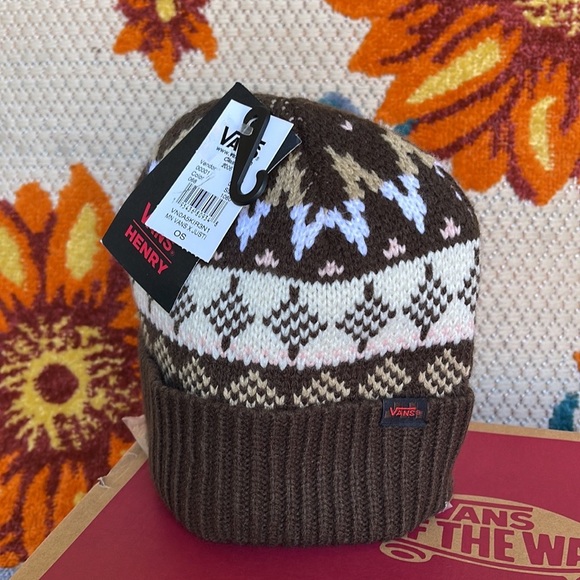 Vans VANS Jucti Brown Ornament Beanie Skateboarding Hat Women Men VN0A5KIR3N1 - Picture 15 of 16